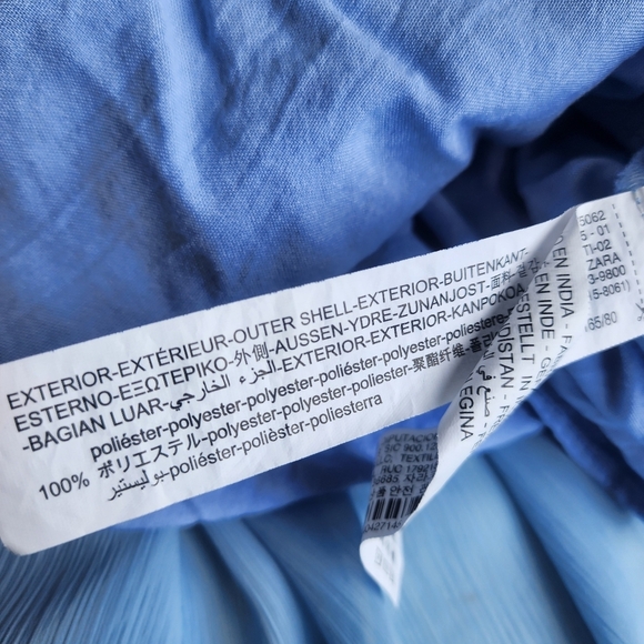 ZARA GIRL'S KIDS DRESS BLUE LONG SLEEVE  RUFFLE TIERED Sz  13-14 - Picture 13 of 13